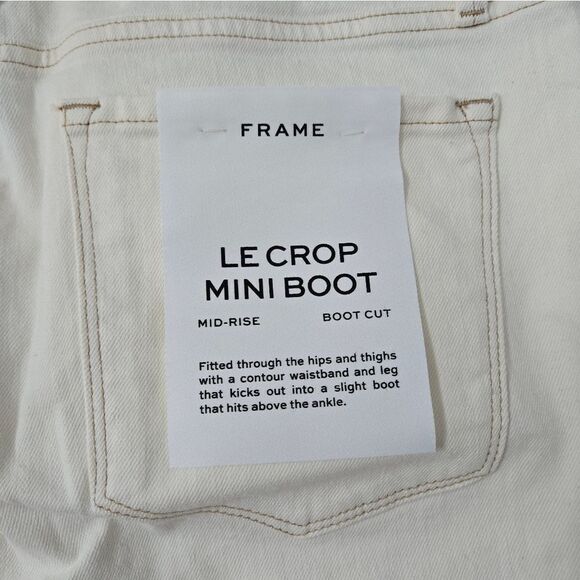 NWT Frame Le Crop Mini Boot in Vintage White Multi - Picture 5 of 8